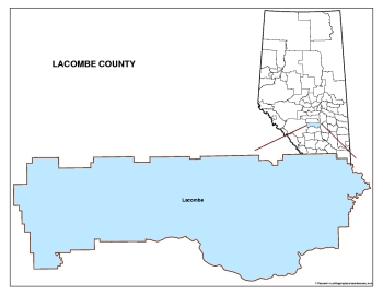 County of Lacombe Map of Alberta